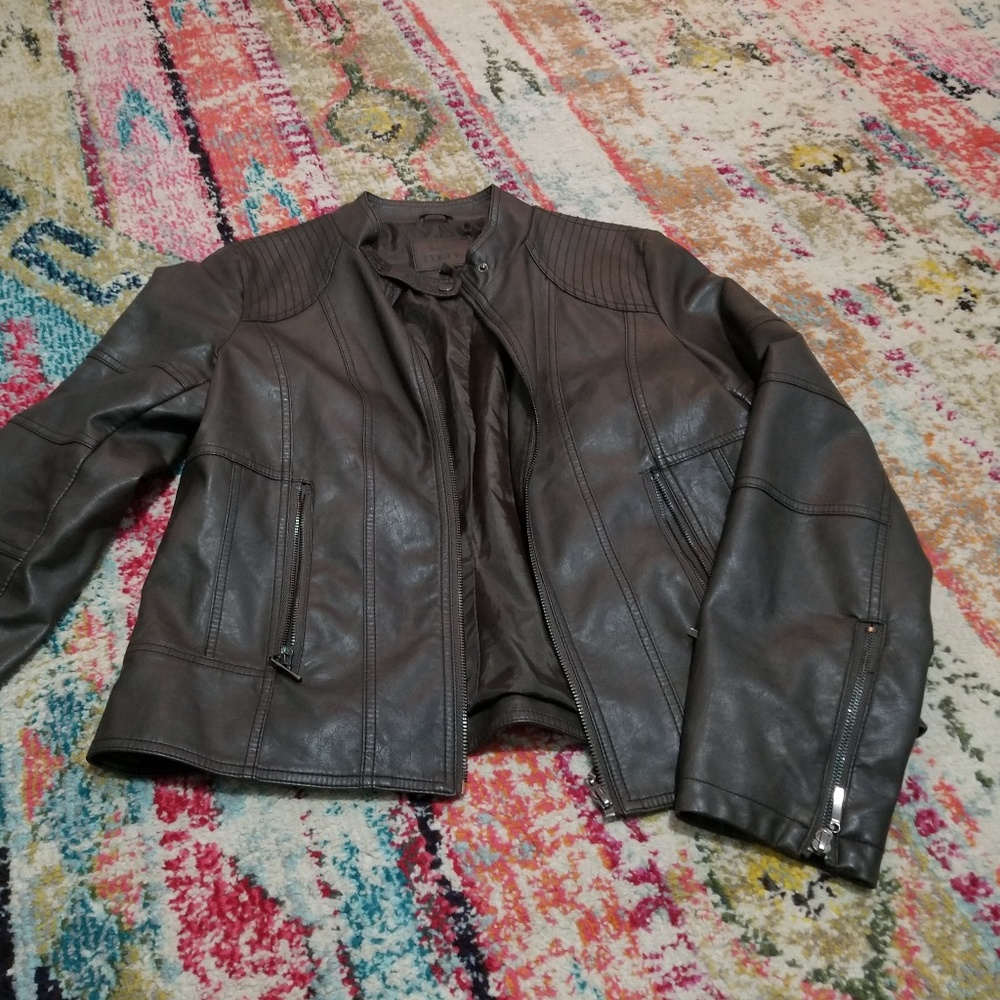 Max Edition Faux Leather Jacket in Chocolate